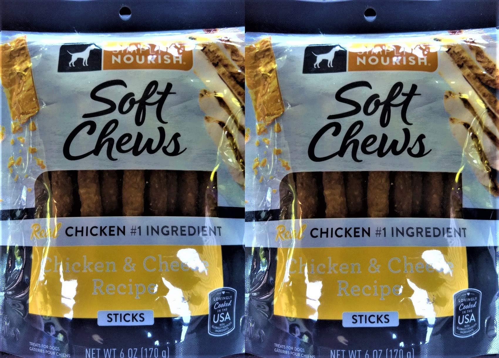 Simply Nourish Soft Chews Chicken & Cheese Sticks 2Pack