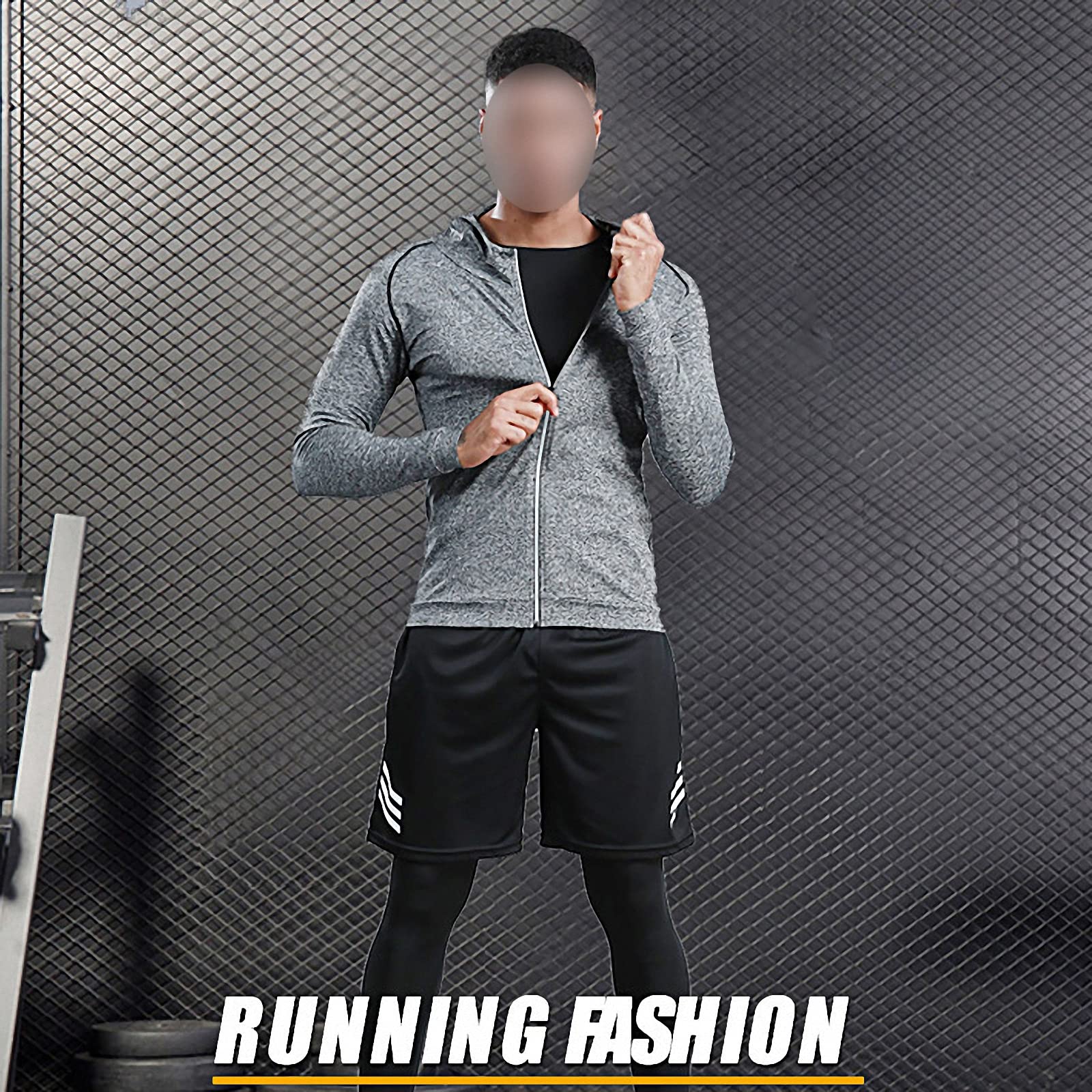 7-częściowy męski zestaw odzieży fitness, szybkoschnące legginsy na siłownię, outdoorowa warstwa bazowa odzież sportowa, styl 7, L