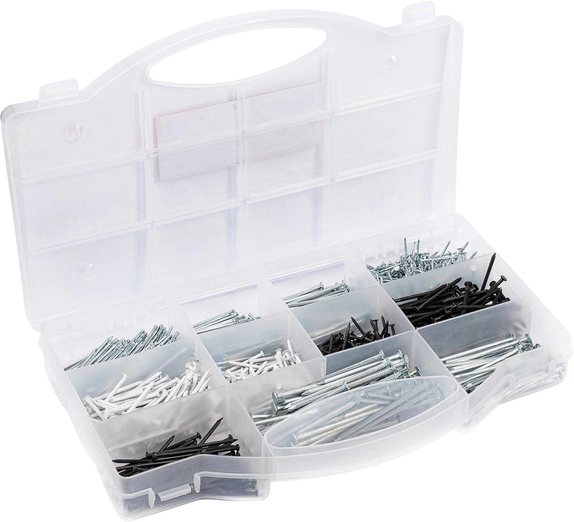 Connex Nail Assortment 1210 Pieces - Nails & Steel Pins in Set - Pre-Sorted in Practical Plastic Box - Suitable for Home, Hobby & Workshop