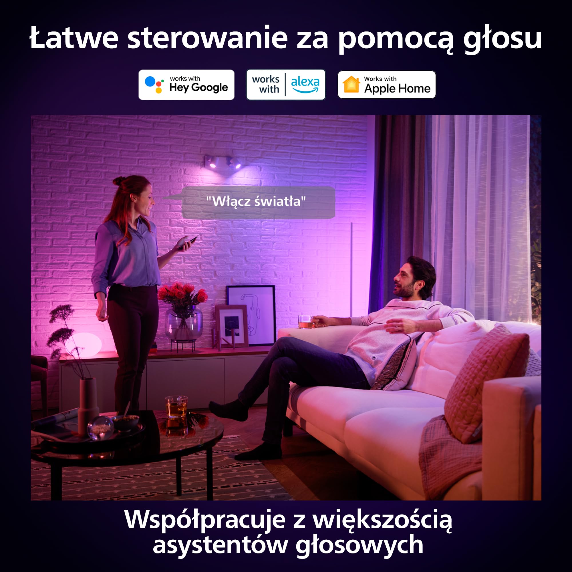 Zestaw Startowy: Philips Hue Bridge 3 Inteligentne Żarówki GU10 + Przycisk, Biała i Kolorowa Atmosfera, Inteligentne Oświetlenie, Współpracuje z Apple Home, Alexa, Google Assistant i SmartThings