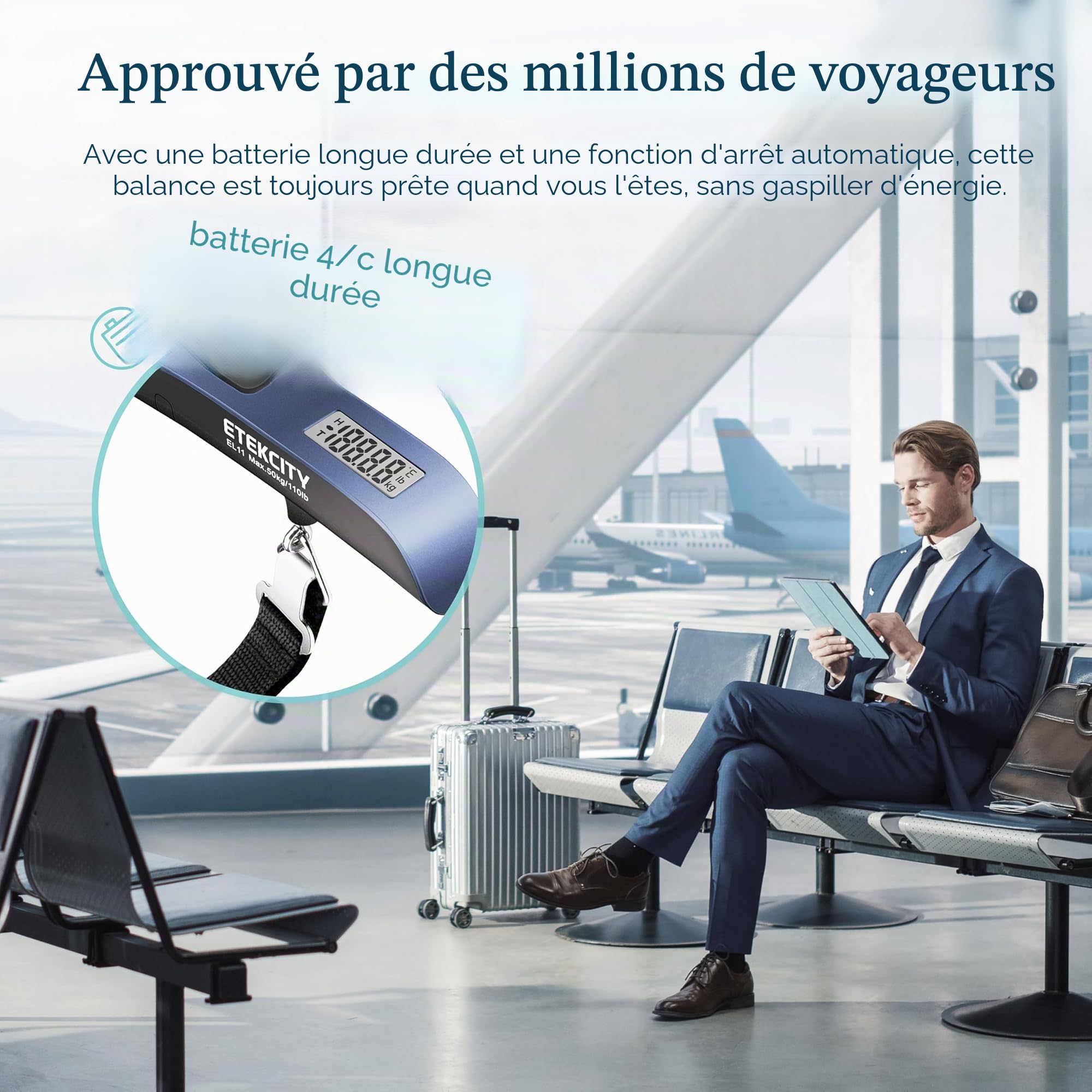 Etekcity Balance pour bagages, essentiels de voyage, bleu vif, 1 Count (Pack of 1), 1 paquet