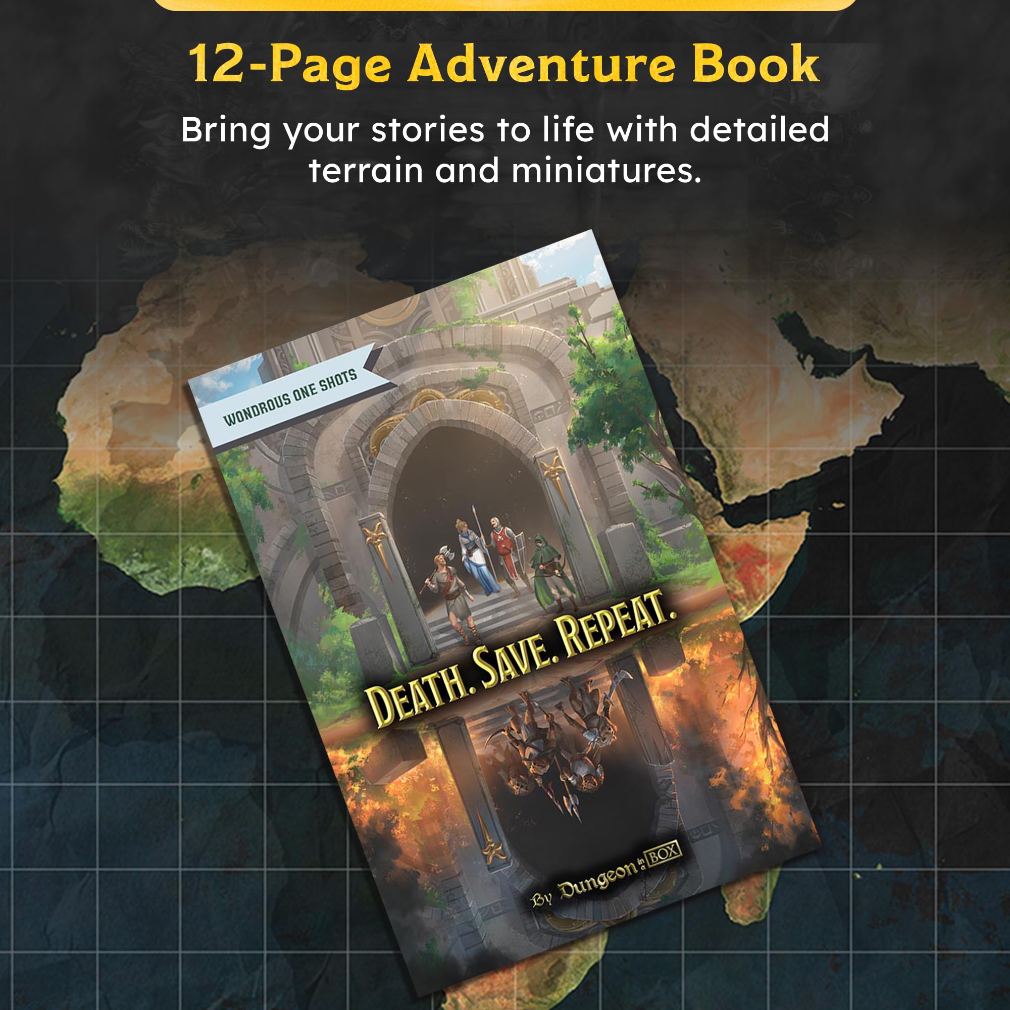 Dungeon In A Box - Death. Save. Repeat. 5e One-Shot Adventure for 4th-Level Characters, Includes D&D Miniatures, DND Battle Map, and Skinny Minis, Perfect DND Accessories for Tabletop RPG Campaigns - Image 4