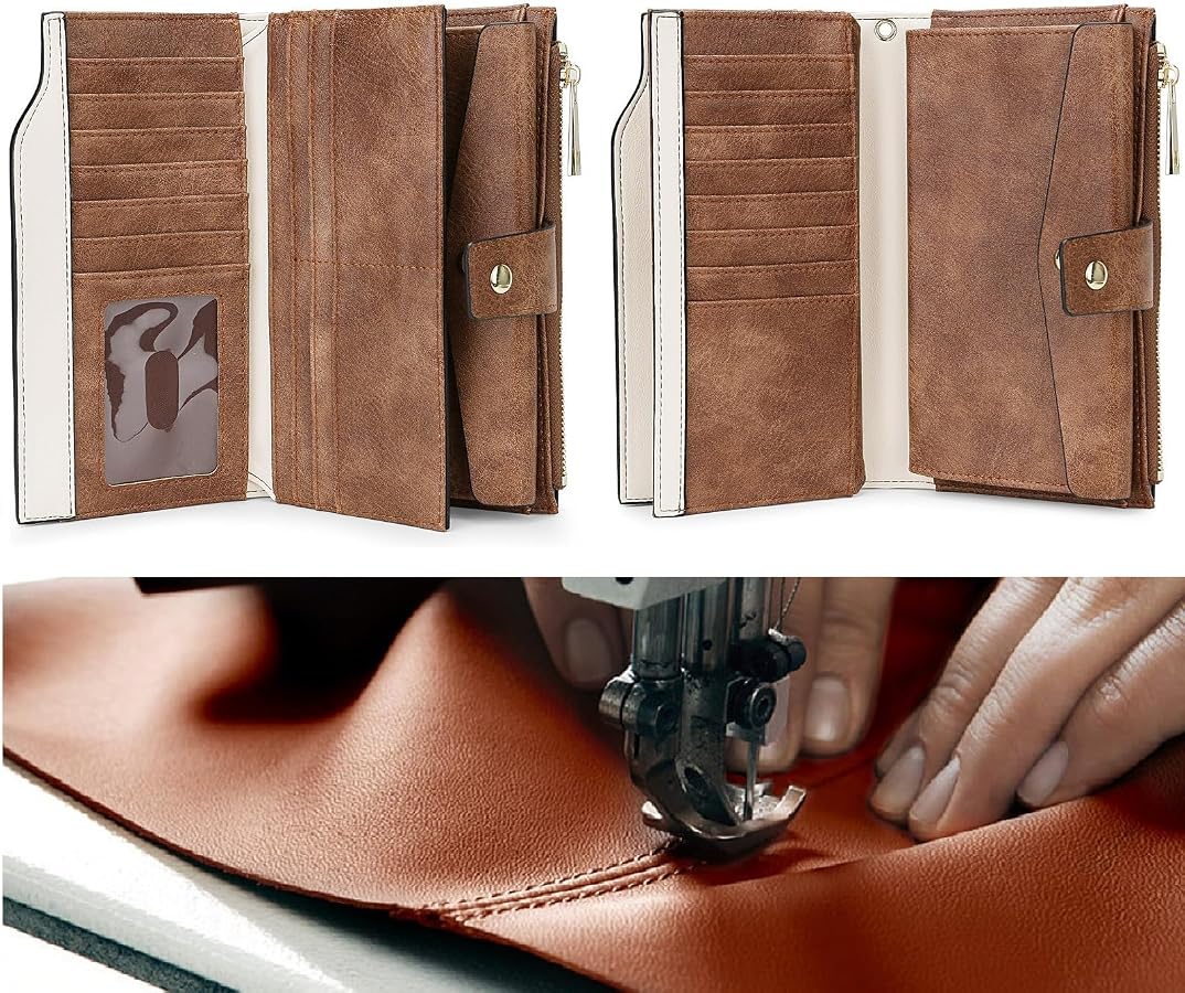 Amazon.com: YALUXE Women's Vegan Leather Wallet RFID Blocking with