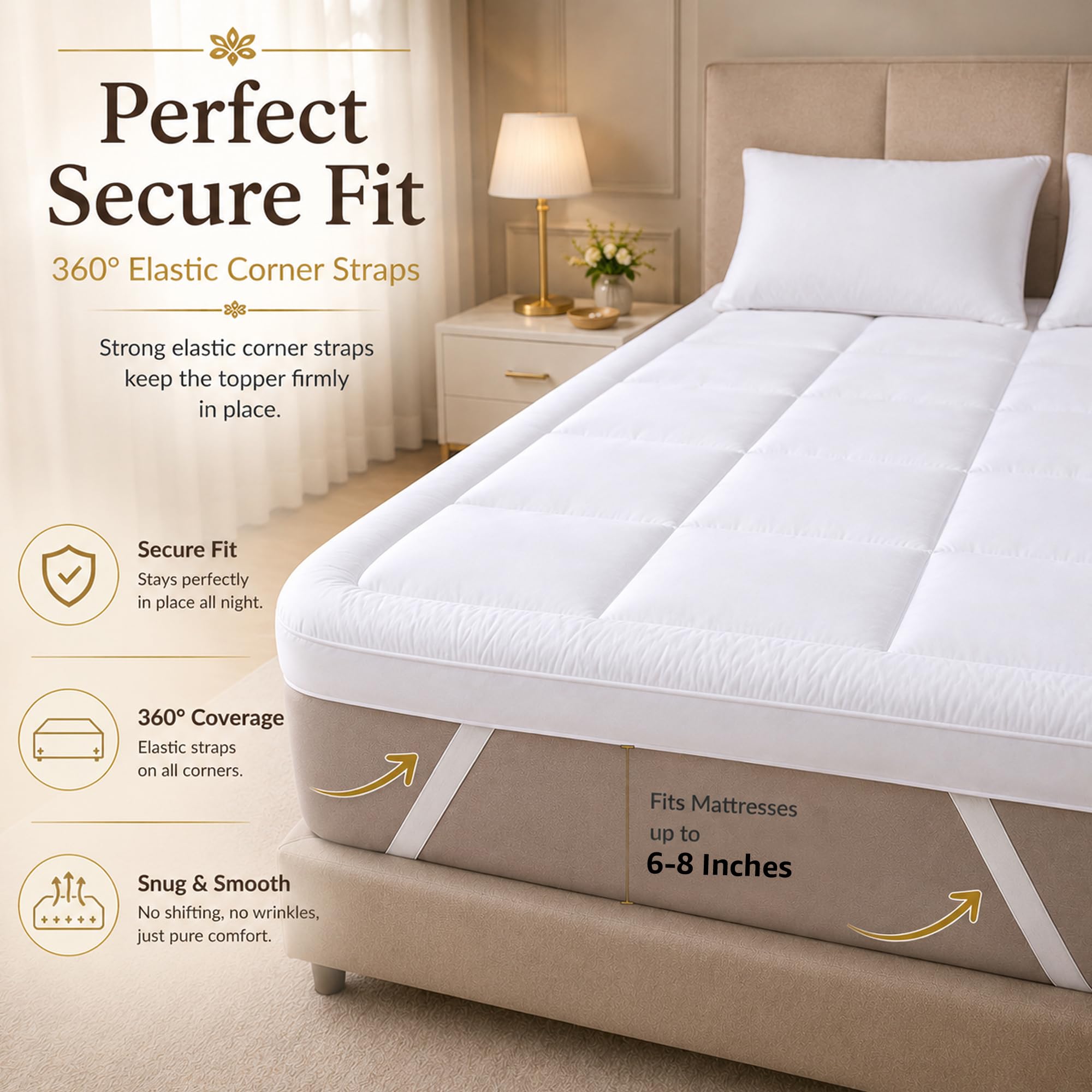 Divine Casa Mattress Topper - 2 Inch Soft Comfort -5