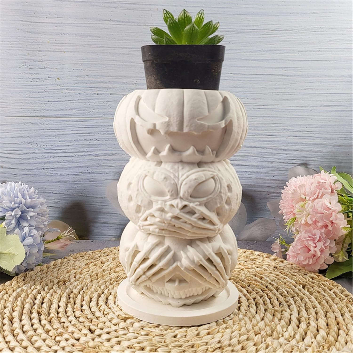 ハロウィンキャンドルホルダー金型カボチャの形植木鉢シリコーン金型クラフト用品エポキシ樹脂金型石膏金型