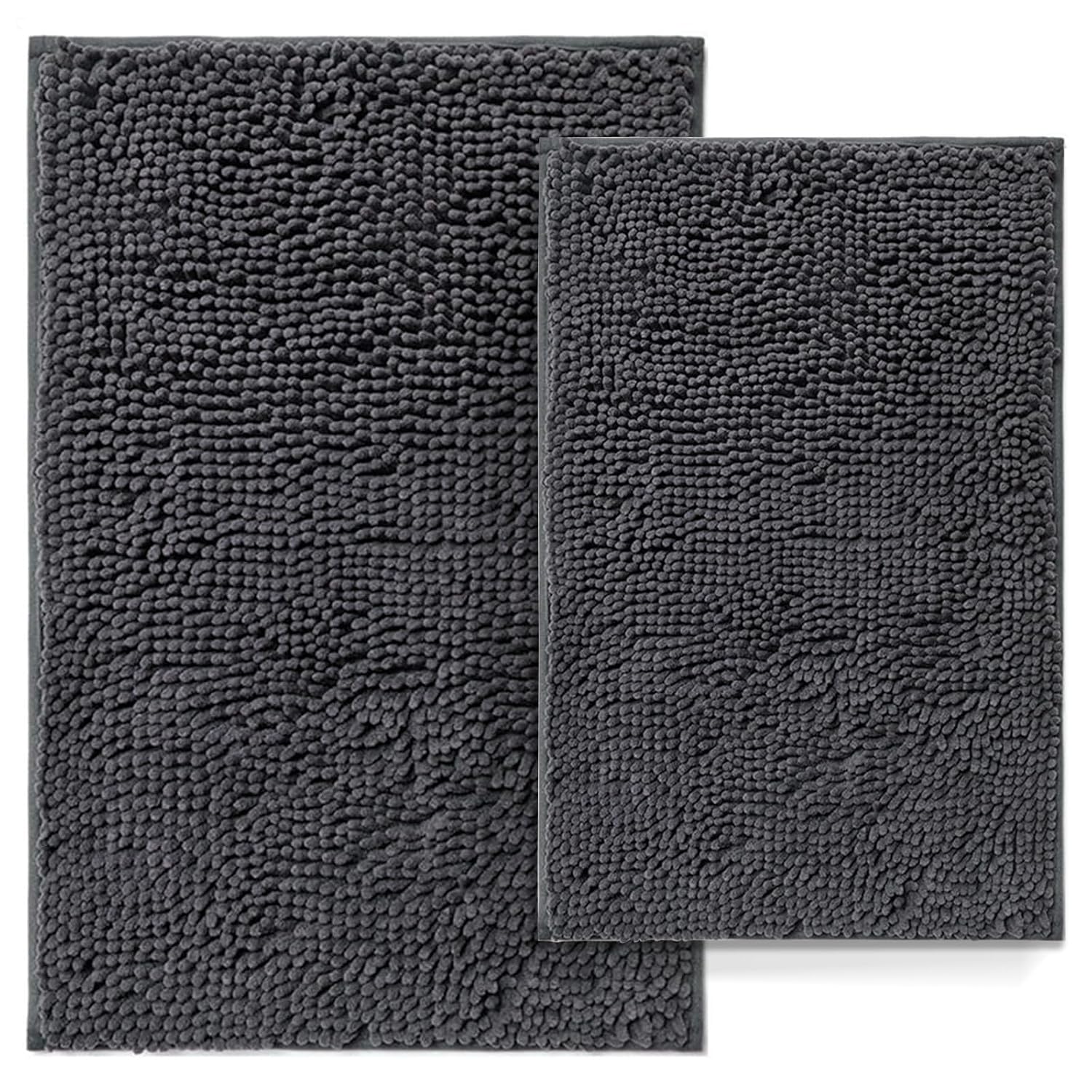 Bathroom Rugs Set 2 Piece Bathroom Mats Bath Rugs Non Slip Bath Rugs for Bathrooms Thick Soft Chenille