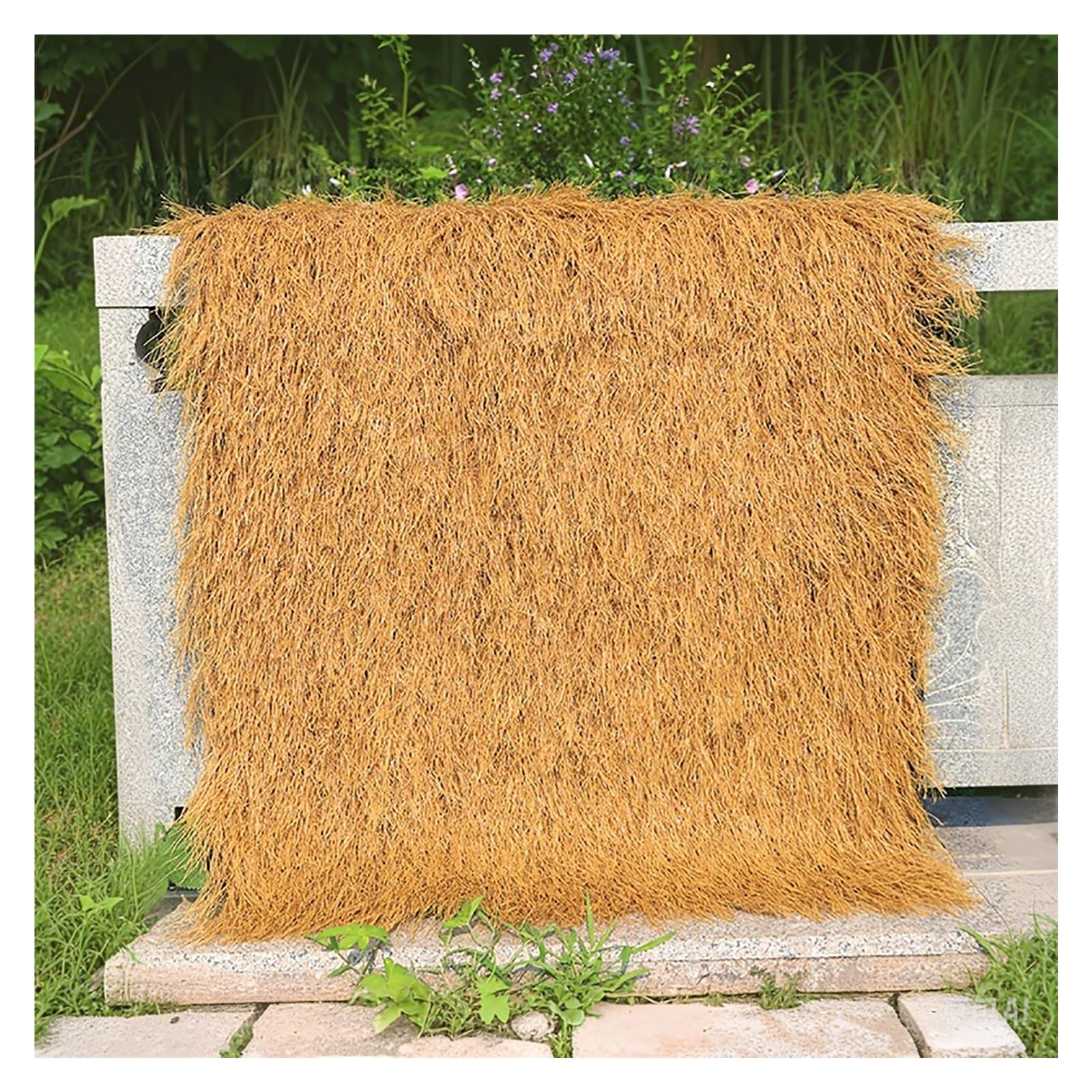 Syntetyczny dach ze słomy, sztuczny dach ze słomy, sztuczna rolka ze słomy, imitacja macie ze słomy, sztuczny dach, do altany ogrodowej, tarasu (0,5 x 8 m)