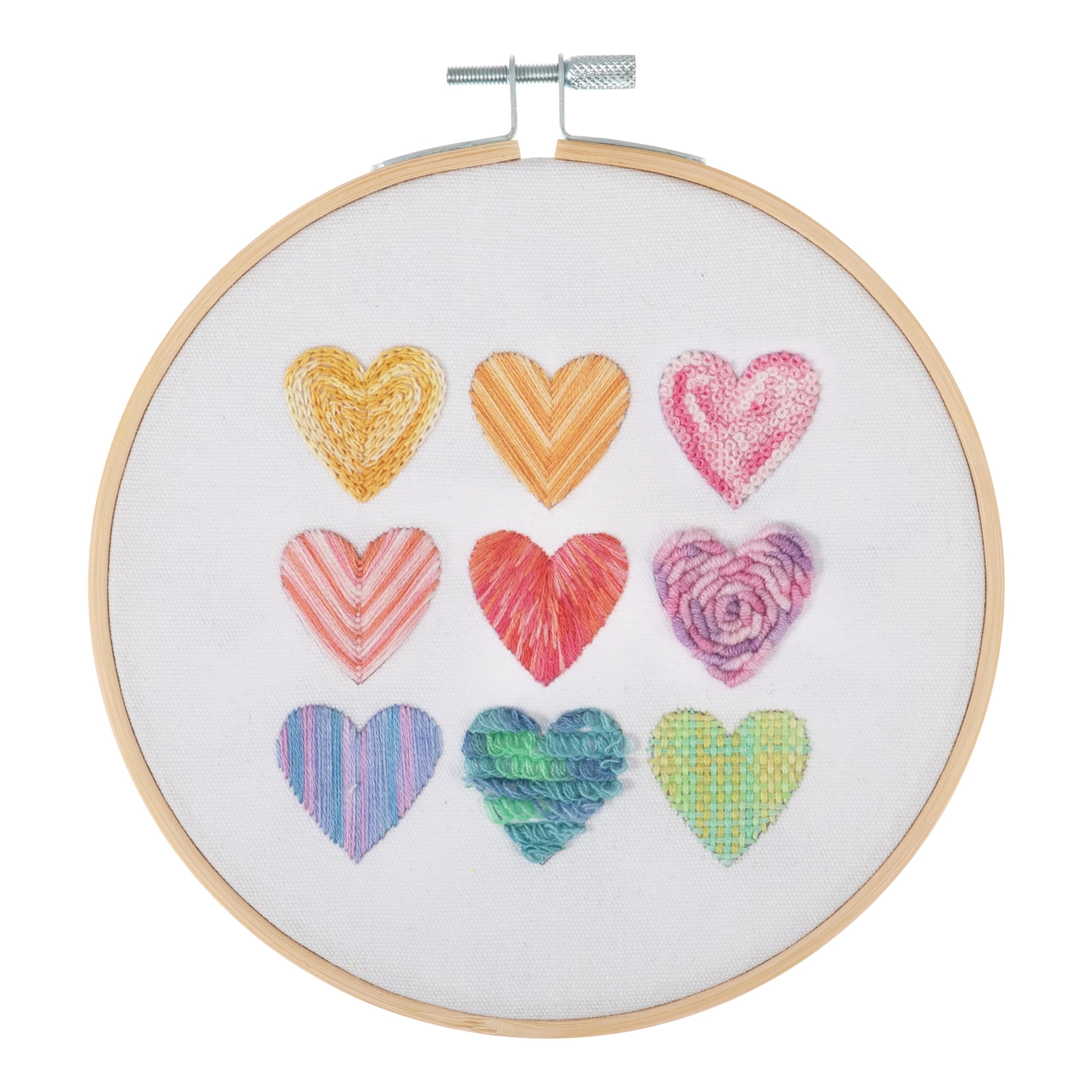 Trimits Embroidery Hoop Kits, 15cm 6” Beginner Starter Set, Includes Bamboo Hoop Threads Cloth Needle Backing & Instructions