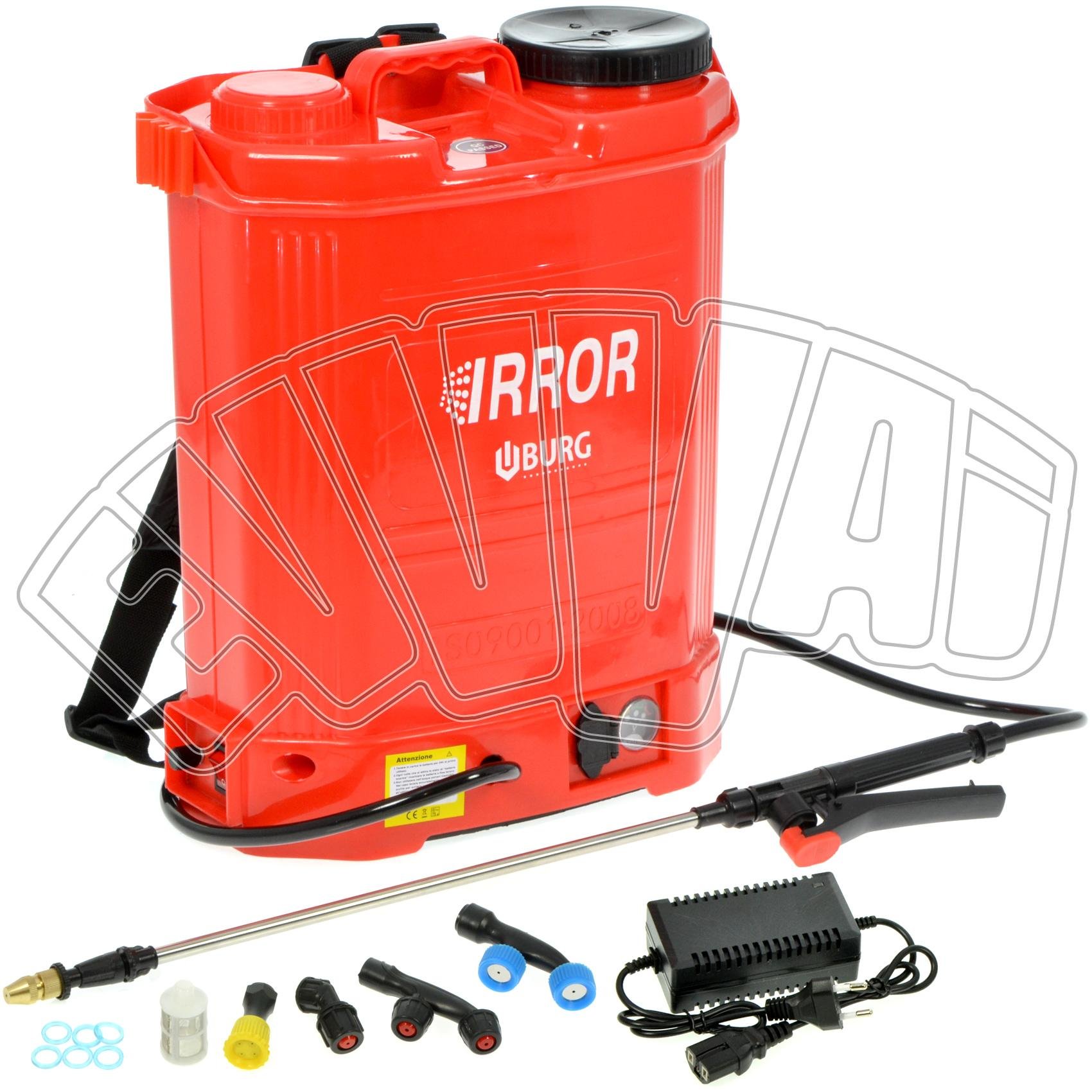 Pompa a zaino elettrica a batteria 16 lt irrorazione elettropompa Burg
