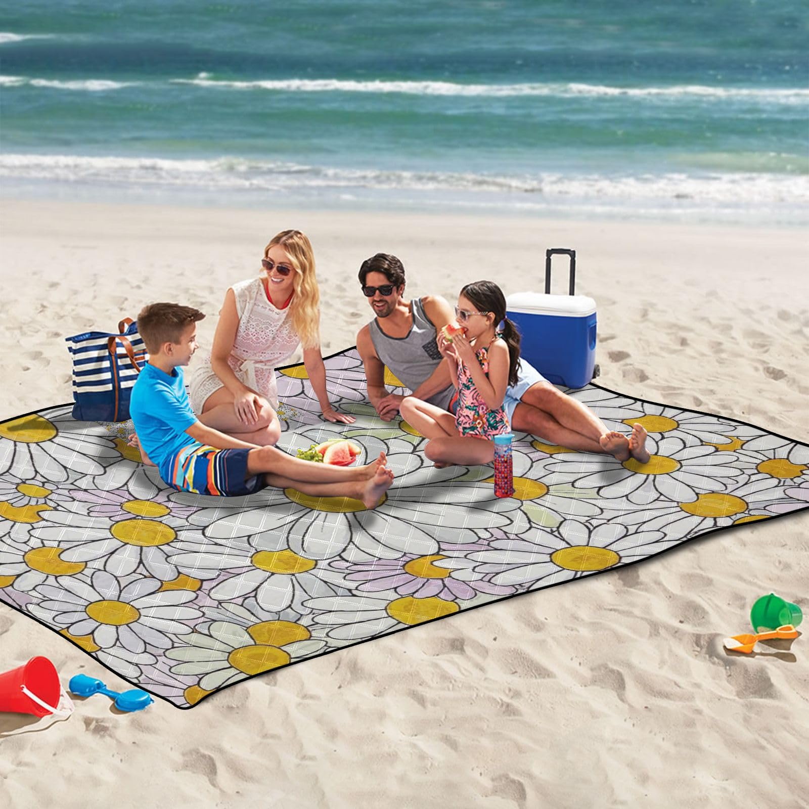 Carino Del Fumetto Fiore Margherite Impermeabile Parco Coperta XXL Al chiuso Spiaggia Picnic per Outdoorsy Persone Regali di Primavera de Playa