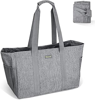 Soft 9 Gallon Extra Large Utility Tote, Foldable Reusable Storage Bag