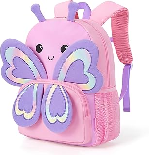 mommore Kids Backpack Preschool Kindergarten Backpack for Girls 4-6 Butterfly Girl Bookbag 15” for Elementary School