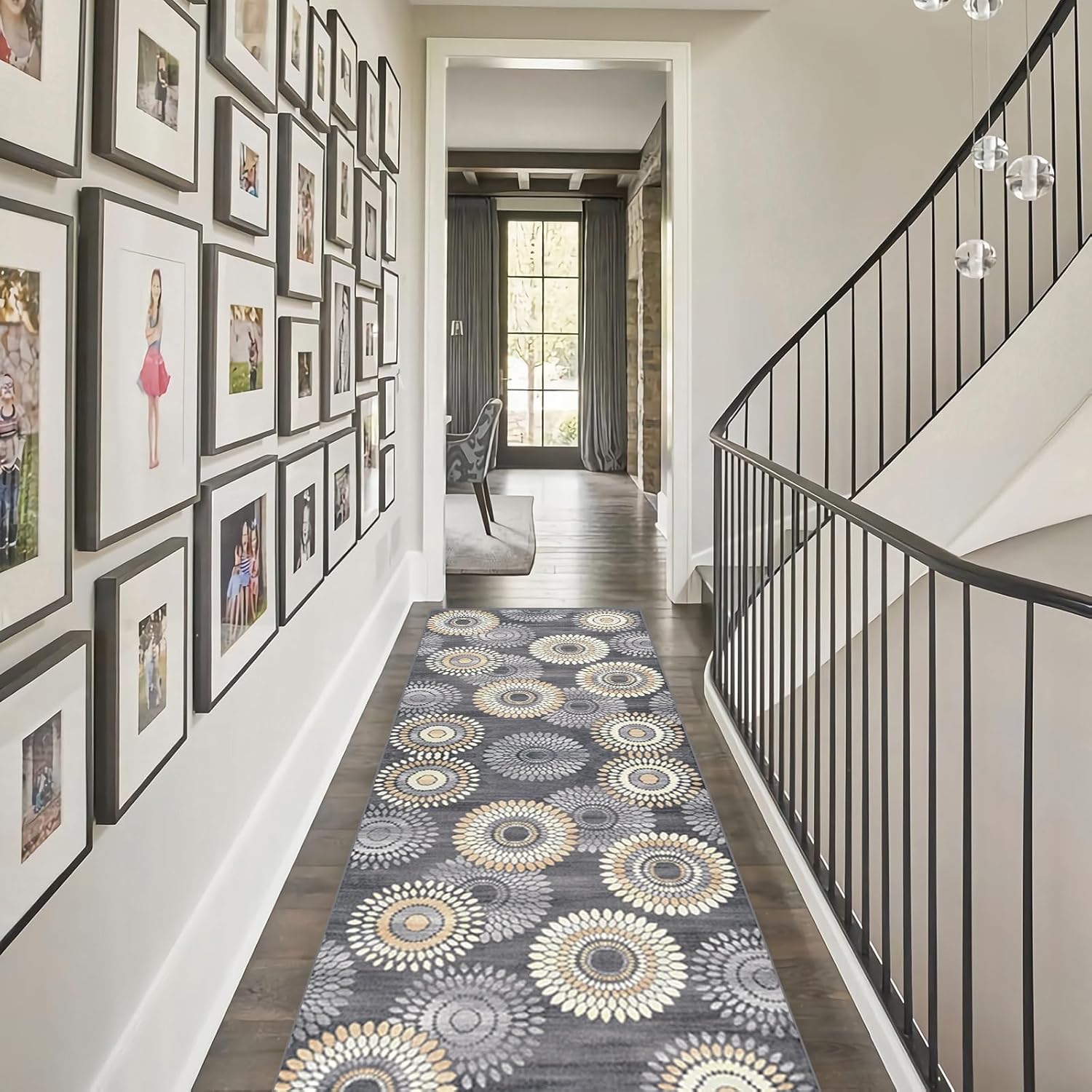 Runner Rug for Hallway 1'4"x3' Non Slip Area Rug Runner for Living Room Washable Vintage Doormat Runner Rugs Floor Carpet for Entryway Bedroom Doorway Indoor Office