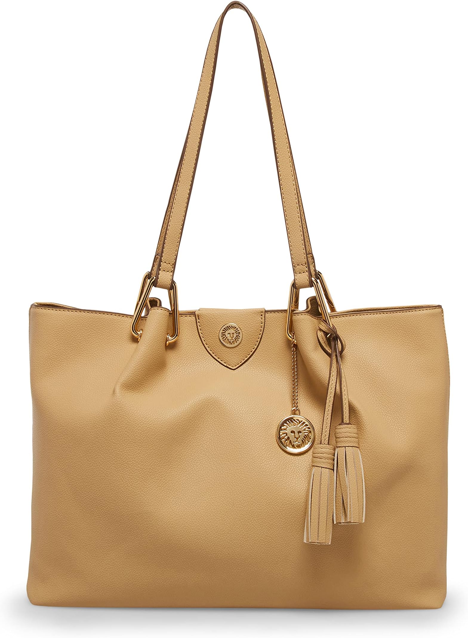 Anne KleinA Hinge Tote, Light Coffee