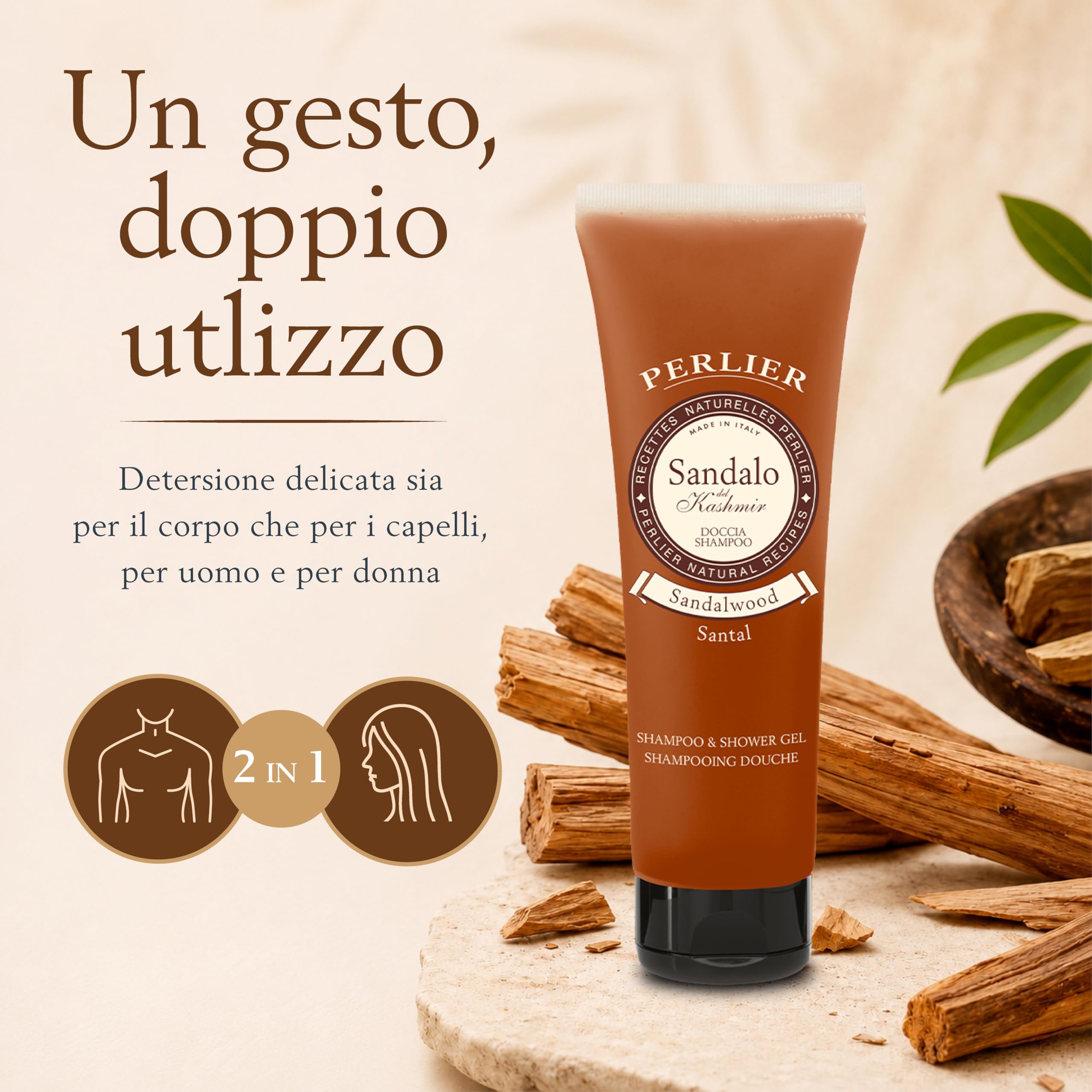 Perlier Doccia Shampoo Sandalo, 250ml