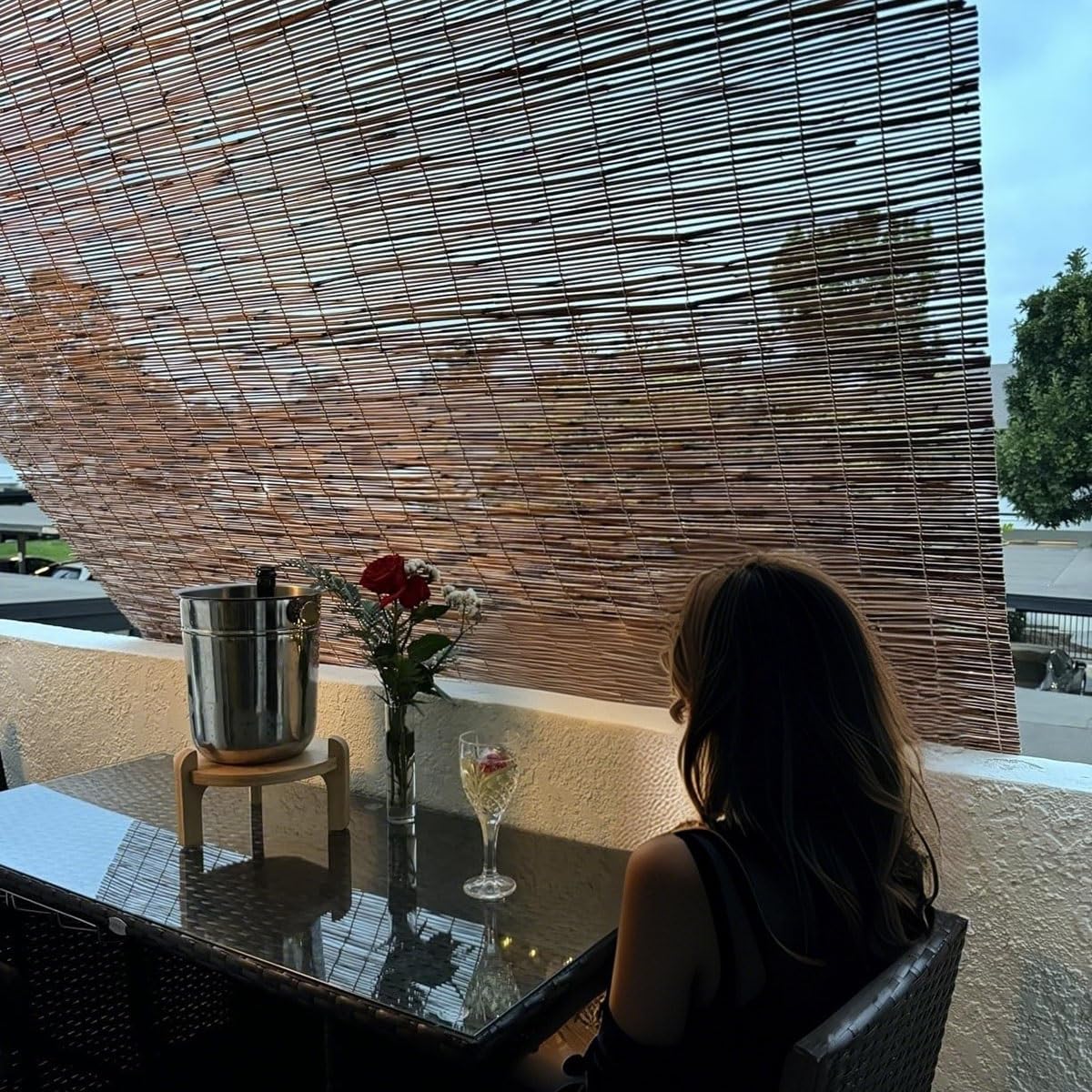 Stores enroulables en bambou naturel pour extérieur, porche, terrasse et intérieur, sans fil, rideaux romains en bambou de 40 à 160 cm (130 x 250 cm)
