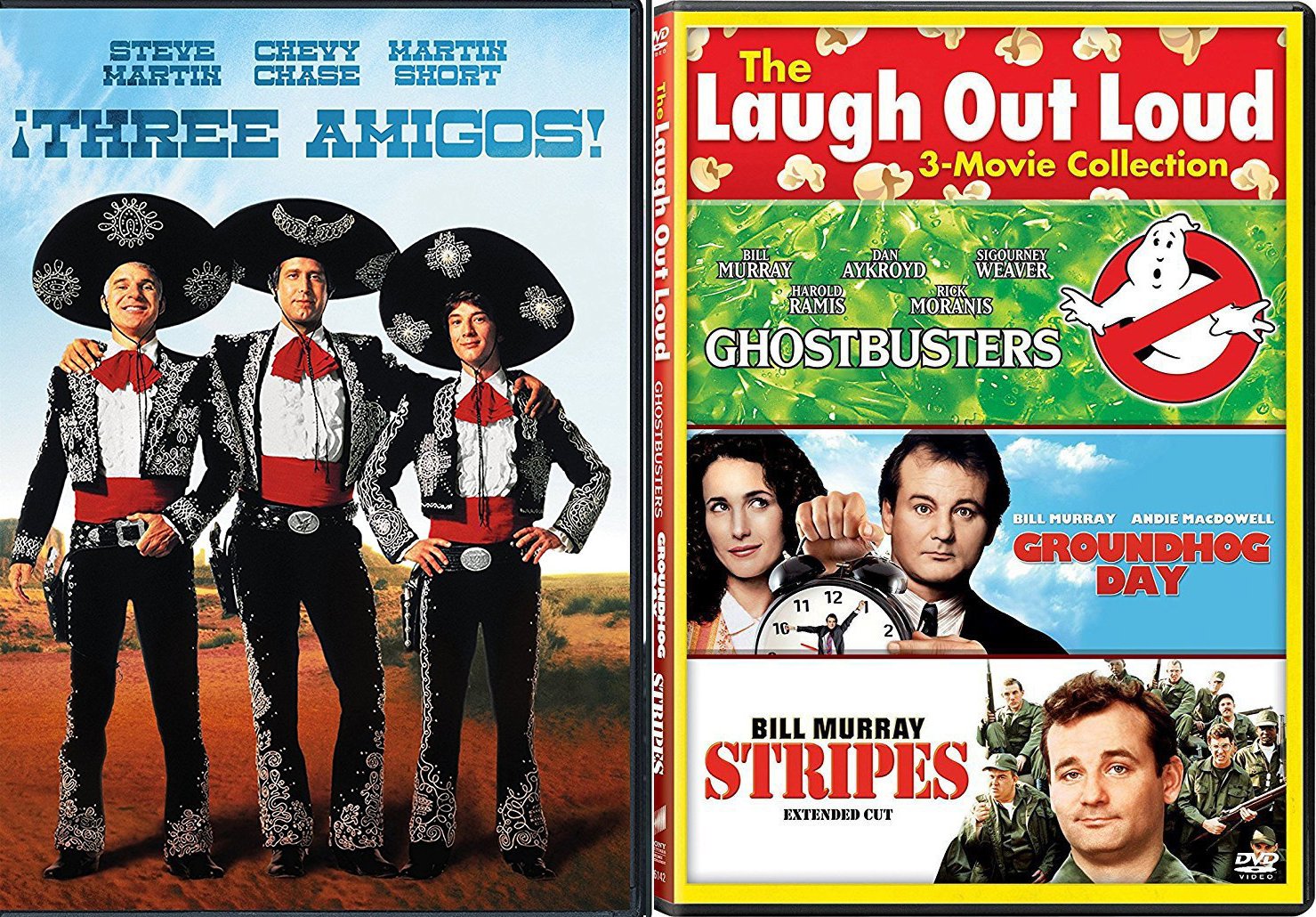 Stripes Bill Murray + The Three Amigos Comedy Feature Groundhog Day / Ghostbusters triple films