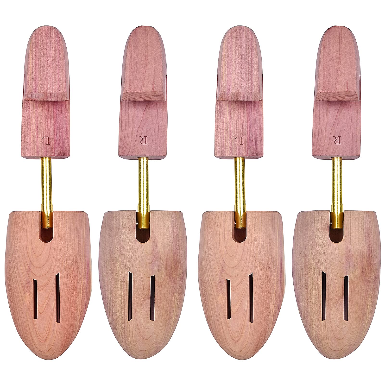 Zedernschuhspanner für Herren, verstellbarer Holzschuhspanner für Lederschuhe (2er-Pack) (S (passend für Schuhgrößen 39-41)