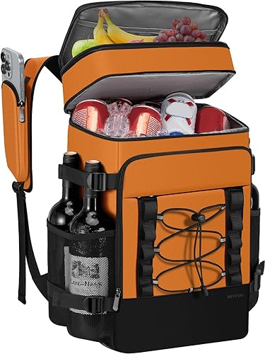 Miniatura 11 de Mochila enfriadora – 40 latas con aislamiento térmico para hombres y mujeres, portátil con 2 compartimentos a prueba de fugas, bolsa enfriadora para