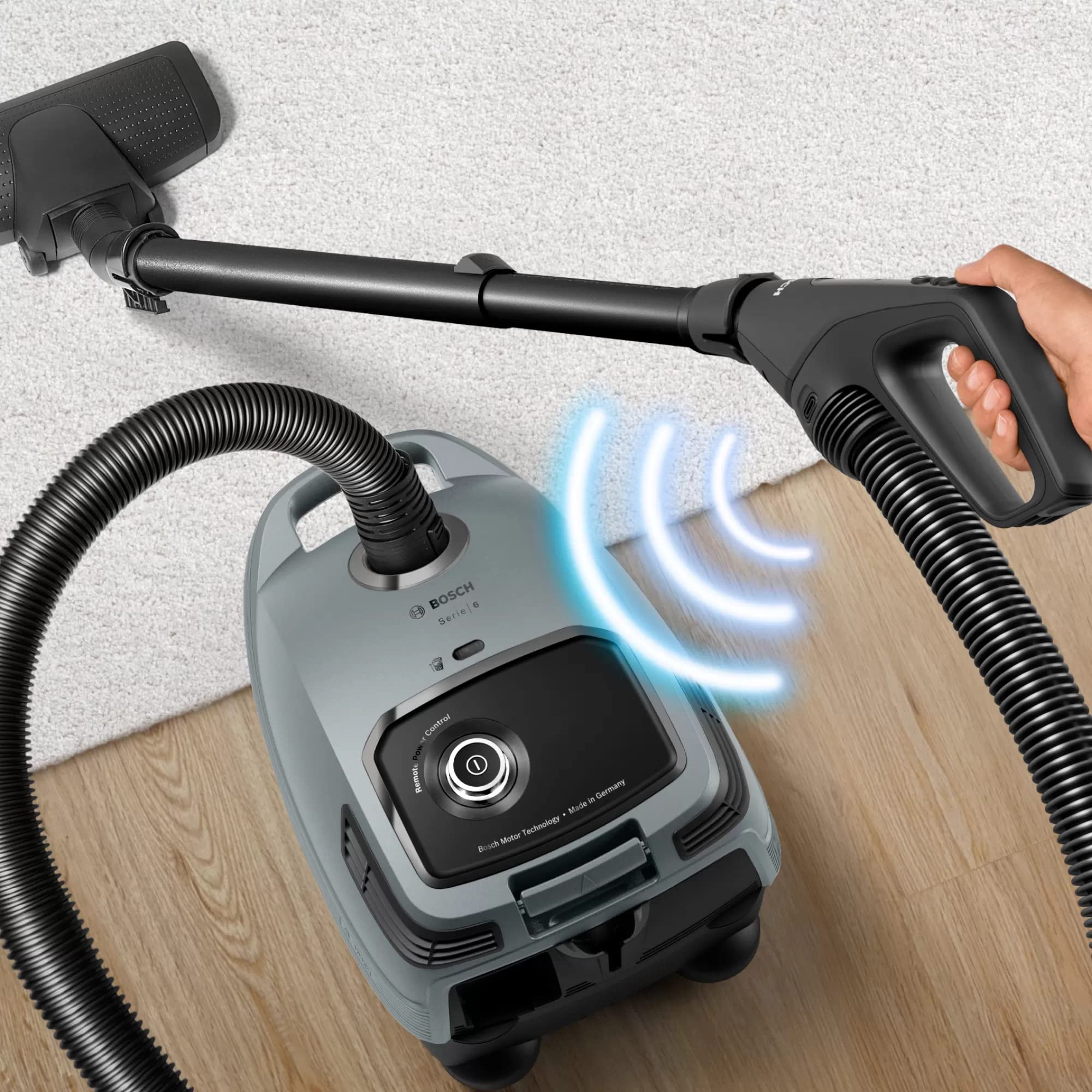 Bosch BGB6X330 - Aspirapolvere con sacchetto, 4 l, 600 W, filtro HEPA 75 dB, cavo da 12 metri, colore: Grigio