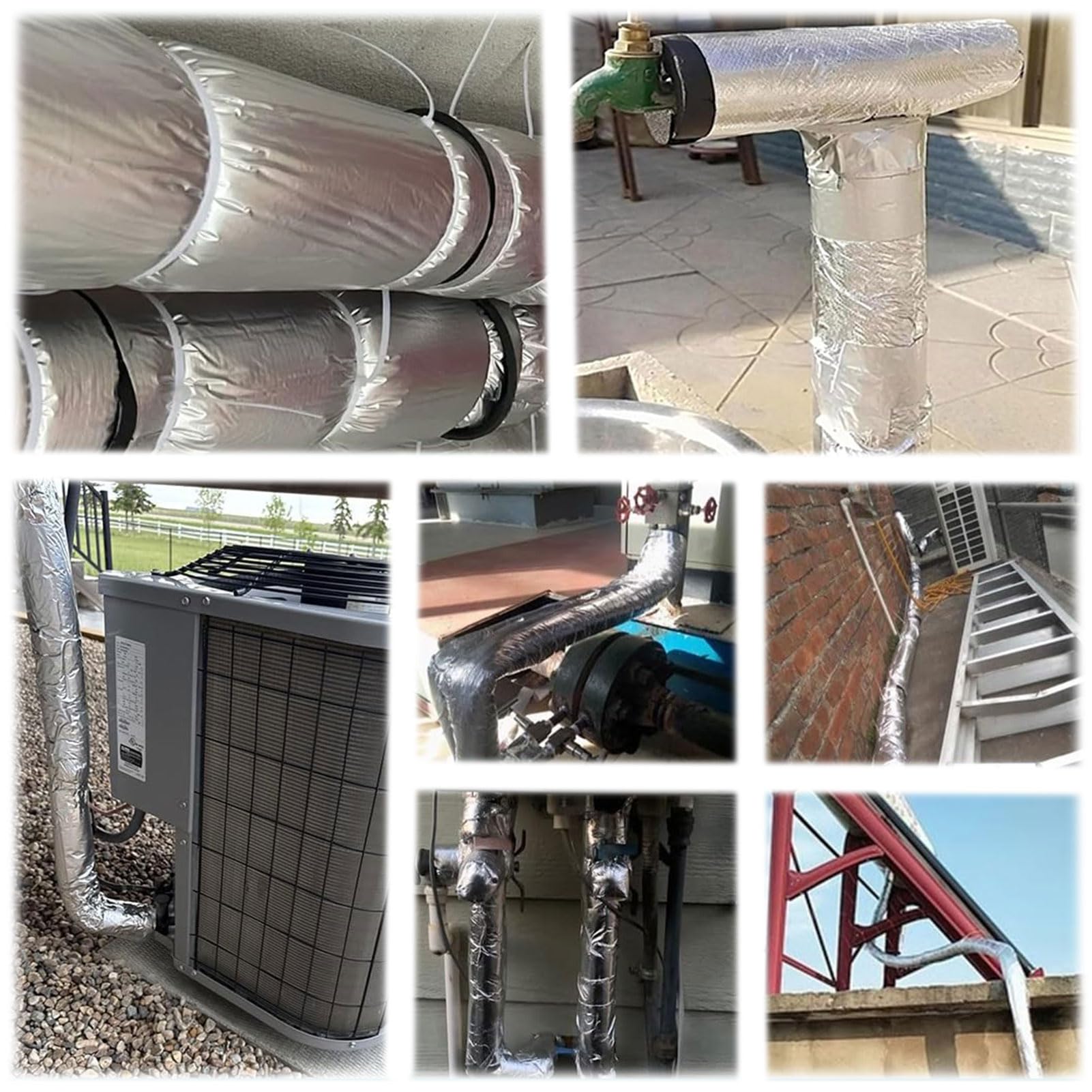 Wetterfeste Isolierung Rohr Flexible Rohrisolierung Kautschuk Isolierung Aluminiumfolien Isolierschlauch Außenbreich Geeigent UV (ID) 114mm x (T) 30mm x (L) 0.95m