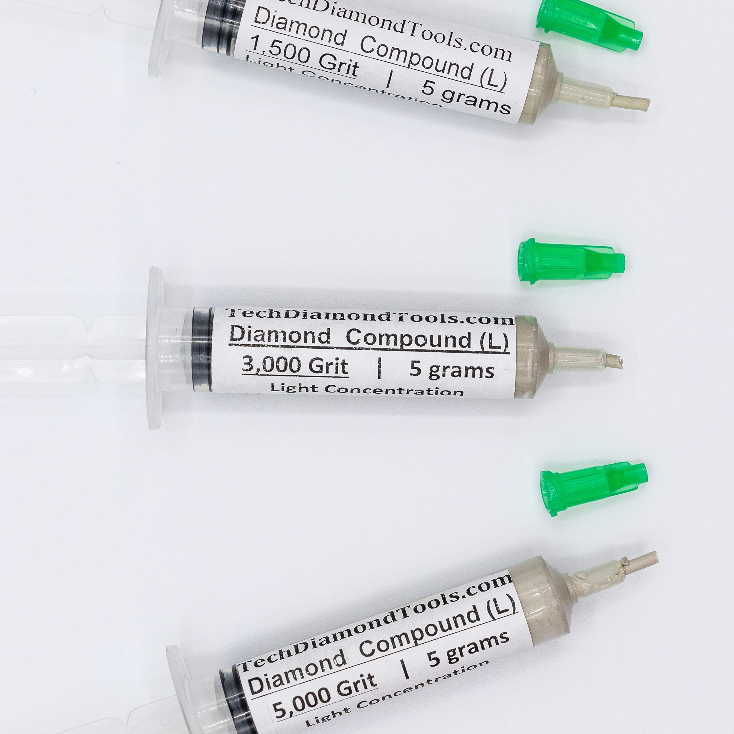 TechDiamondToolsSet of 3 Diamond Polishing Compound Polishing Paste 1500 3000 5000 Grit for Marble Glass Metal Rock Jewelry Resin Silver Gemstone with 10% of Diamond Powder USA Made