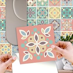 Metro De Friso De Pared Walplus Marbella Colorido Español Azulejo Set de Pegatinas - 15 X 15CM (6 X 6 IN) - 24 Piezas, Bricolaje Arte, Decoraciones para el Hogar, Adhesivos, Decoración de Cocina, Baño Ideas