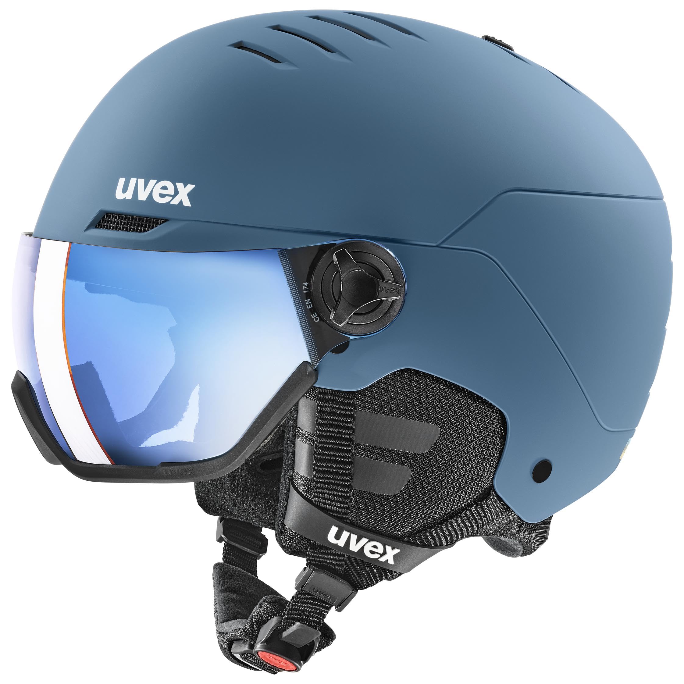 uvex wanted visor, casco da sci Unisex adulto, stone blue matt, 59-61 cm