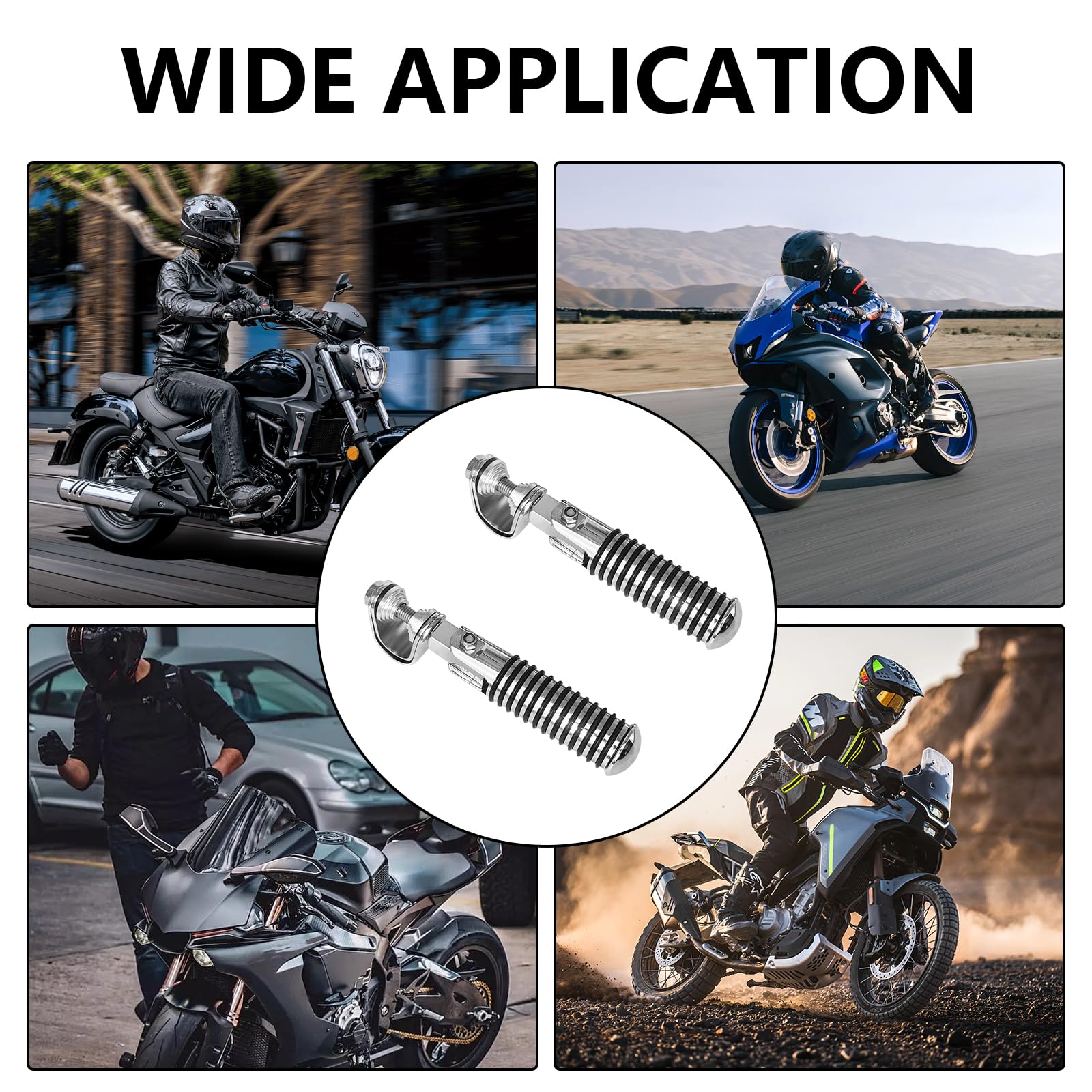 Poggiapiedi Per Moto, 2 Pezzi Universali Modificati Cnc Poggiapiedi Per Barre Paramotore Per Moto 28 Mm-32 Mm Pedali Pieghevoli A 90 Gradi In Lega Di Alluminio Con Protezione In Gomma