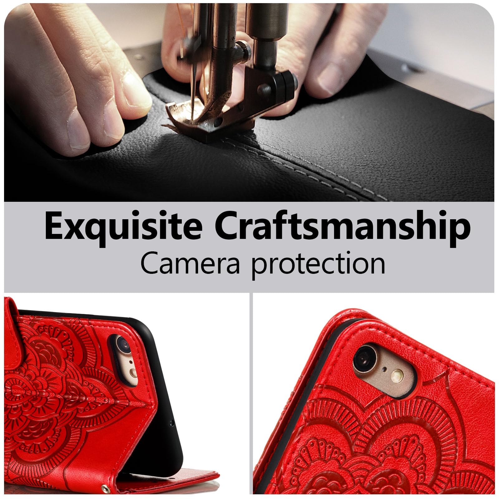 EYZUTAK Capa Mandala para iPhone 7 Plus iPhone 8 Plus, carteira