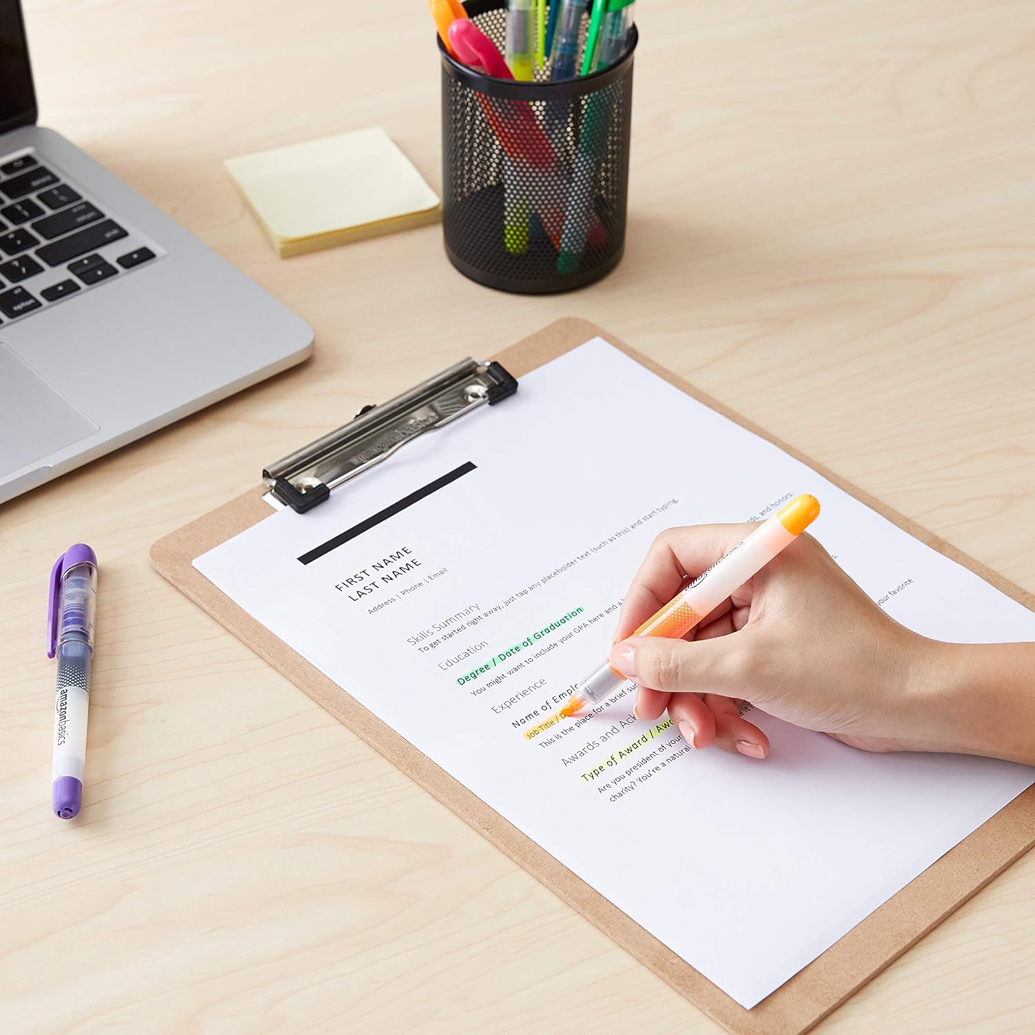  Basics Liquid Ink Highlighters - Chisel Tip, Assorted Colors, 24-Pack : Office Products