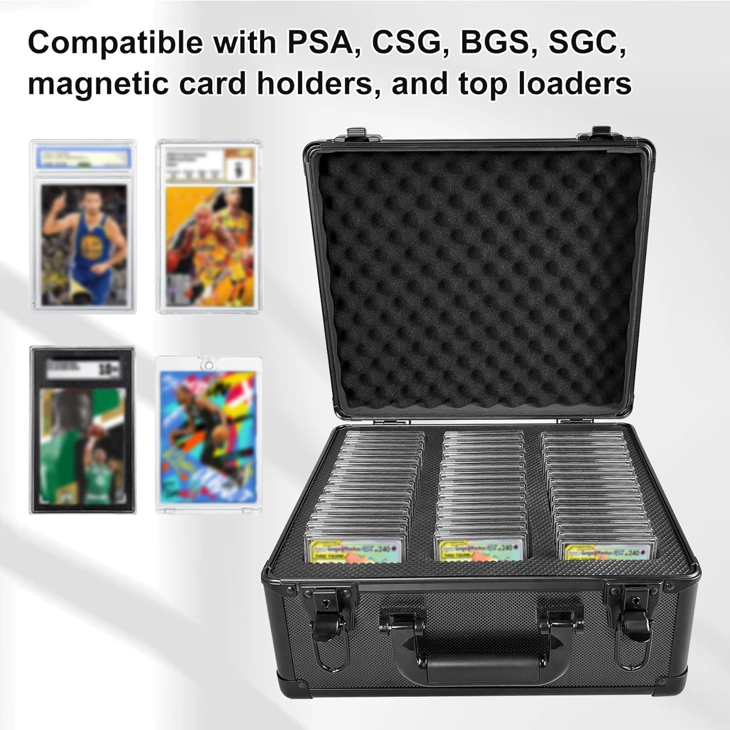 Graded Card Storage Box，trading card storage box，Top Loaders Storage Boxes，Storage for 117 graded cards,card cases for sports cards，Suitable for PSA, BGS and other graded cards