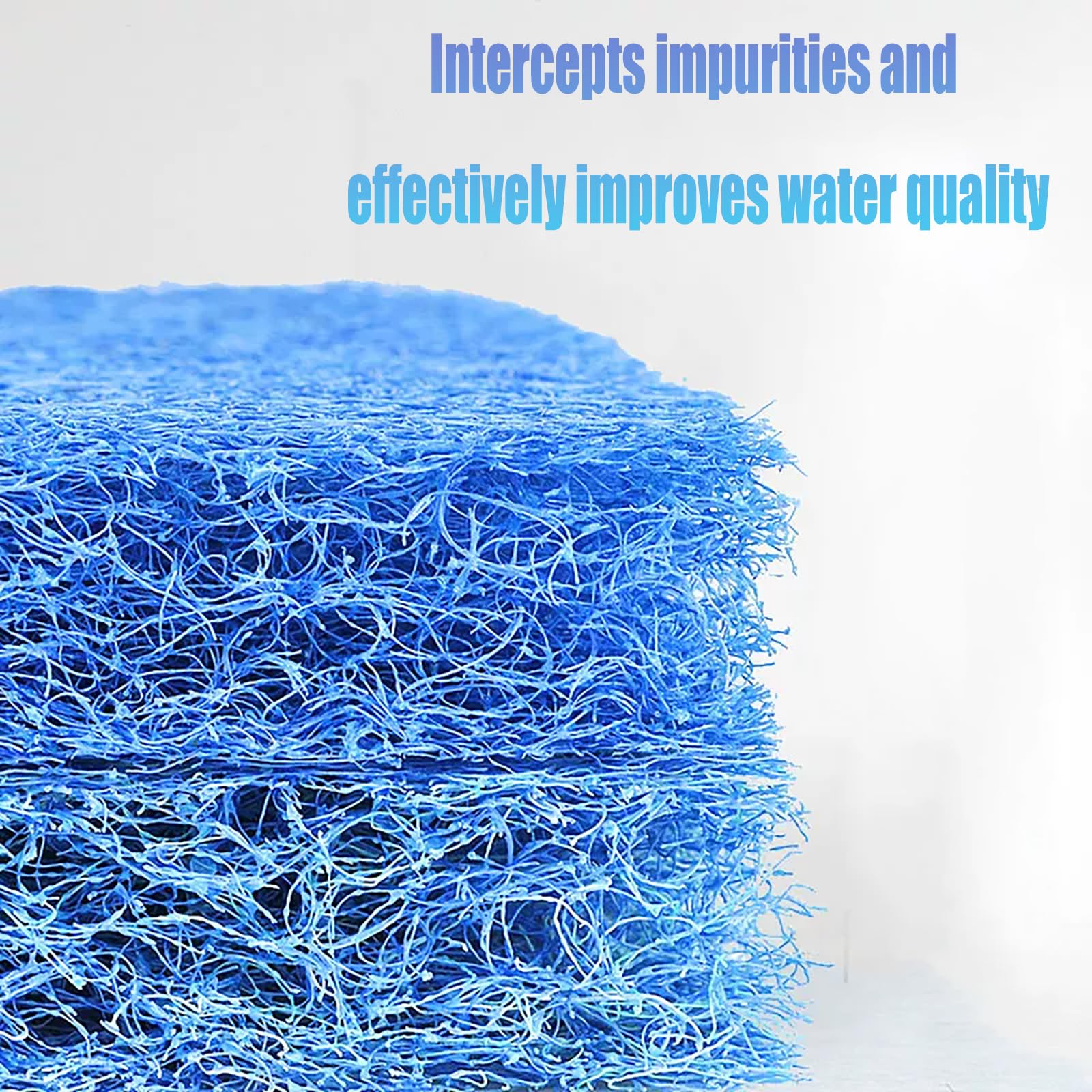 Algodón filtrante japonés, material de filtro para estanques, 4 cm de grosor, azul, paquete de 10. Adecuado para estanques de koi, acuarios y sistemas de filtración de agua.(Size:WHT-50*100cm-10pack)