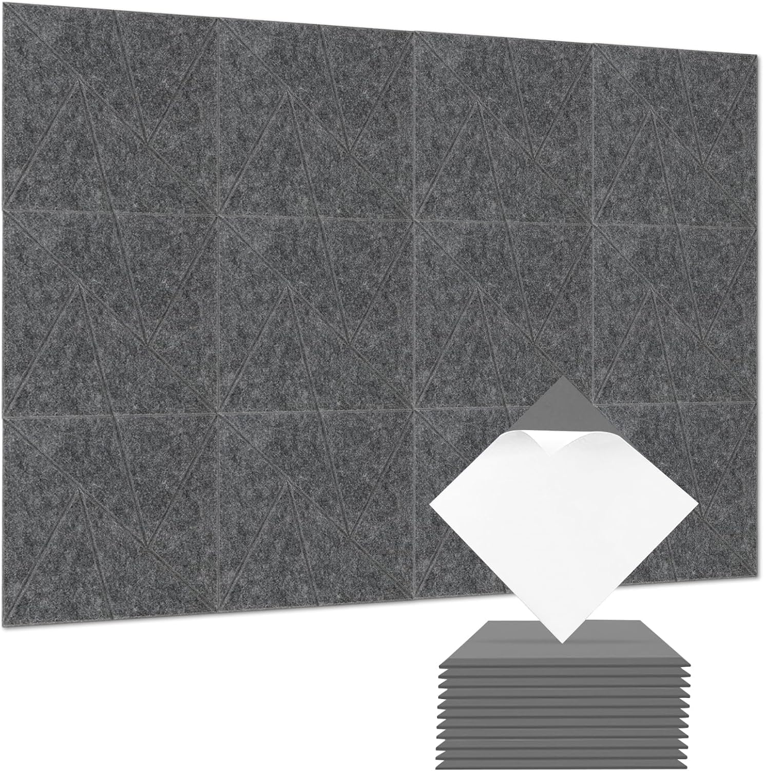 Samoprzylepne panele akustyczne 30 x 30 cm do izolacji akustycznej i pochłaniania, ciemne panele ścienne do studia nagraniowego, domowego biura i wygłuszania, 12 szt