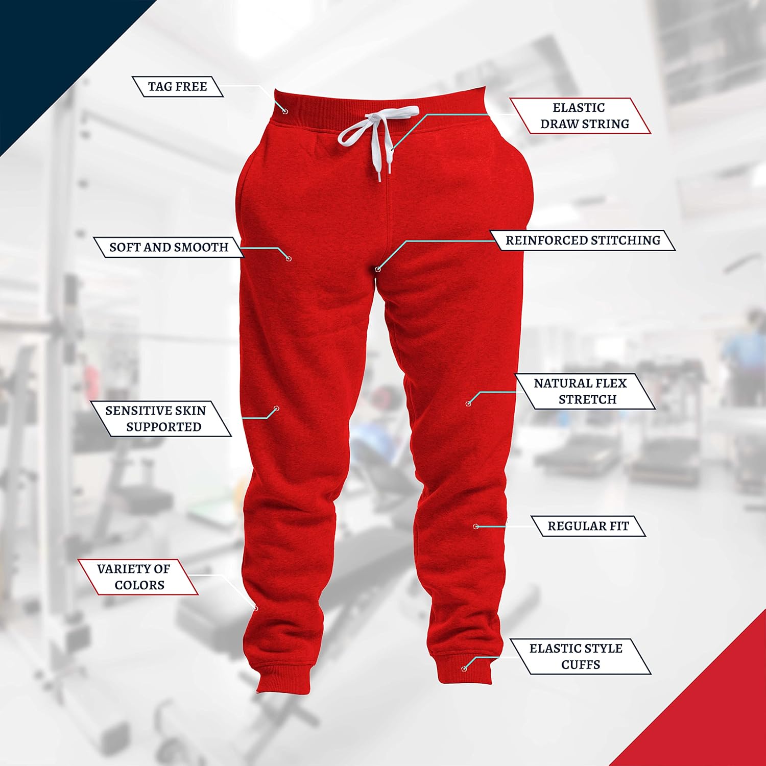 Premium Wear Men’s Jogger Sweatpants - Lightweight, Super Soft, 100% Polyester | Elastic Drawstring, Deep Pockets, Tag-Free - Image 5