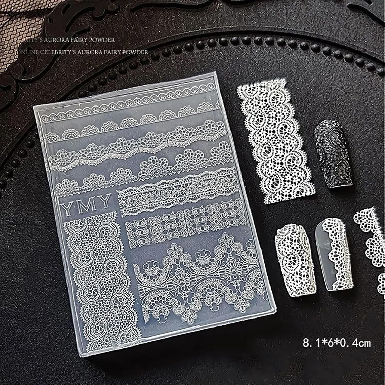 3D Lace Silicone Nail Molds with Double-Ended Carving Pen & Scraper, Floral Lace Nail Art Templates Mold for Gel Nails, Resin Nail Charms, DIY Manicure Decoration
