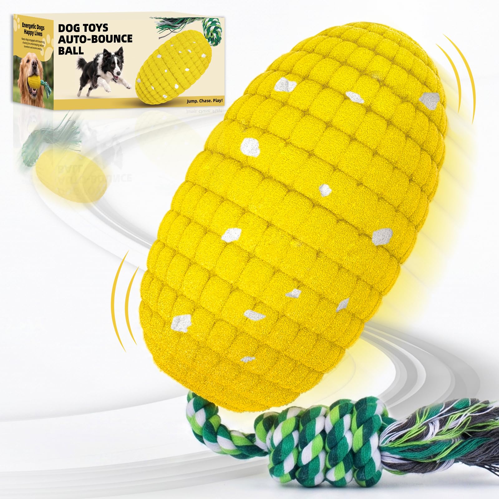 HETOO Dog Toys, Automatic Moving Dog Toy with 3-Mode, Squeaky Puppy Toys