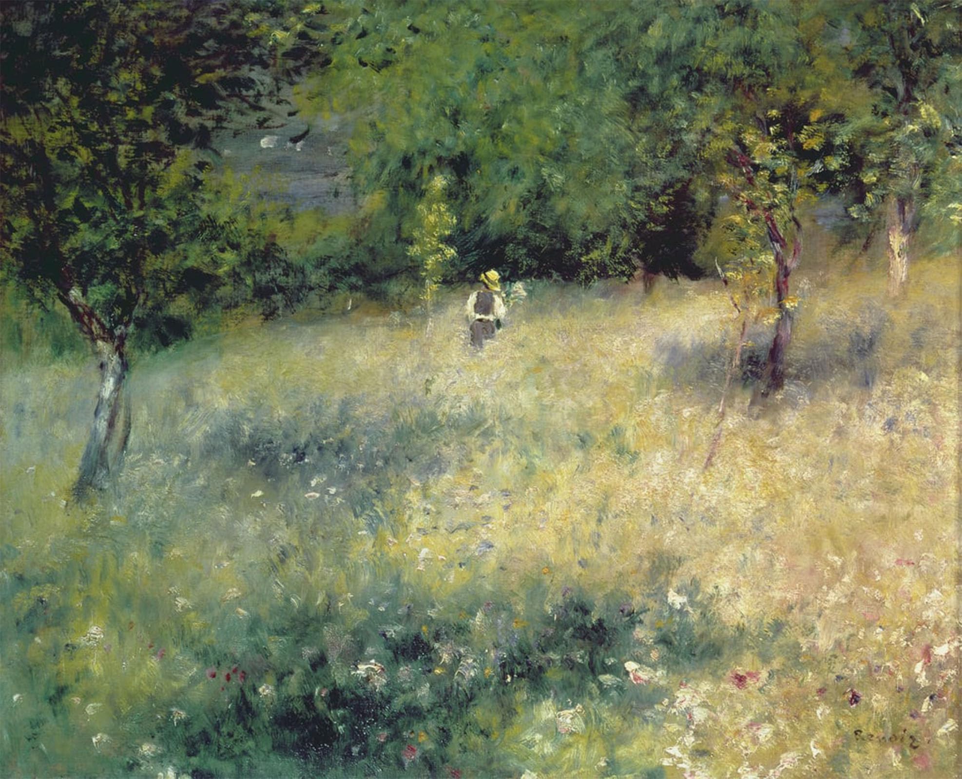 SERENDIPITP Retro Picture Poster Wall Art Pictures Painting Spring At Chatou by Pierre Auguste Renoir Wall Art Canvas Print for Wall Decor 60x90cm
