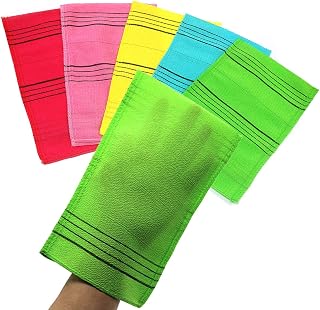 Nepure Korean Exfoliating Mitt Large - Viscose Rayon Back & Body Scrub Glove, Removes Dead Skin & Blackheads, Made in Korea (5 Colors Mix)