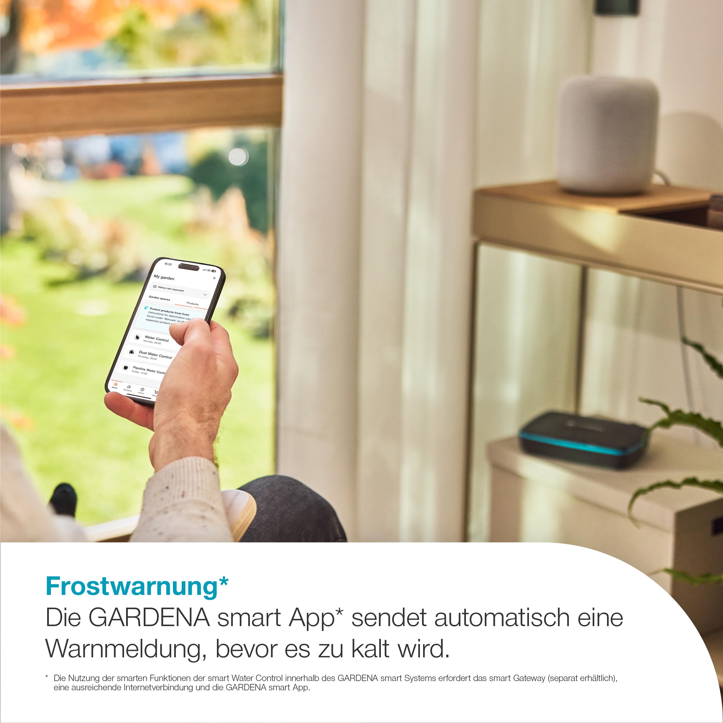Gardena smart Water Control Bewässerungssteuerung; smart: Datengesteuerte Bewässerung*, Smart Home Integration*, Clevere Bewässerung, Hochwertige Ventiltechnik, Frostwarnung* (19033-20)