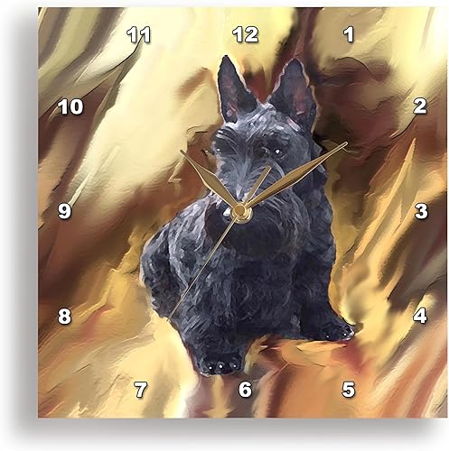 Miniatura 1 de 3dRose LLC Scottish Terrier - Reloj de pared (10.0 x 10.0in)