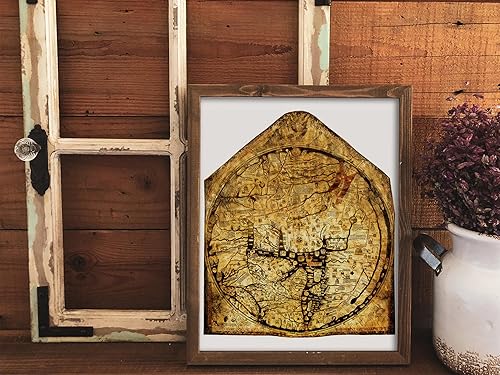 Miniatura 6 de Hereford Mappa Mundi World Map  Regalo de decoración medieval de los años 1300  Impresión artística de pared de la época de la Edad Media  Historia