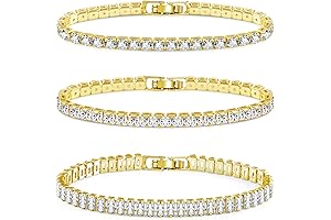 Women's Classic Gold Tennis Bracelet Set