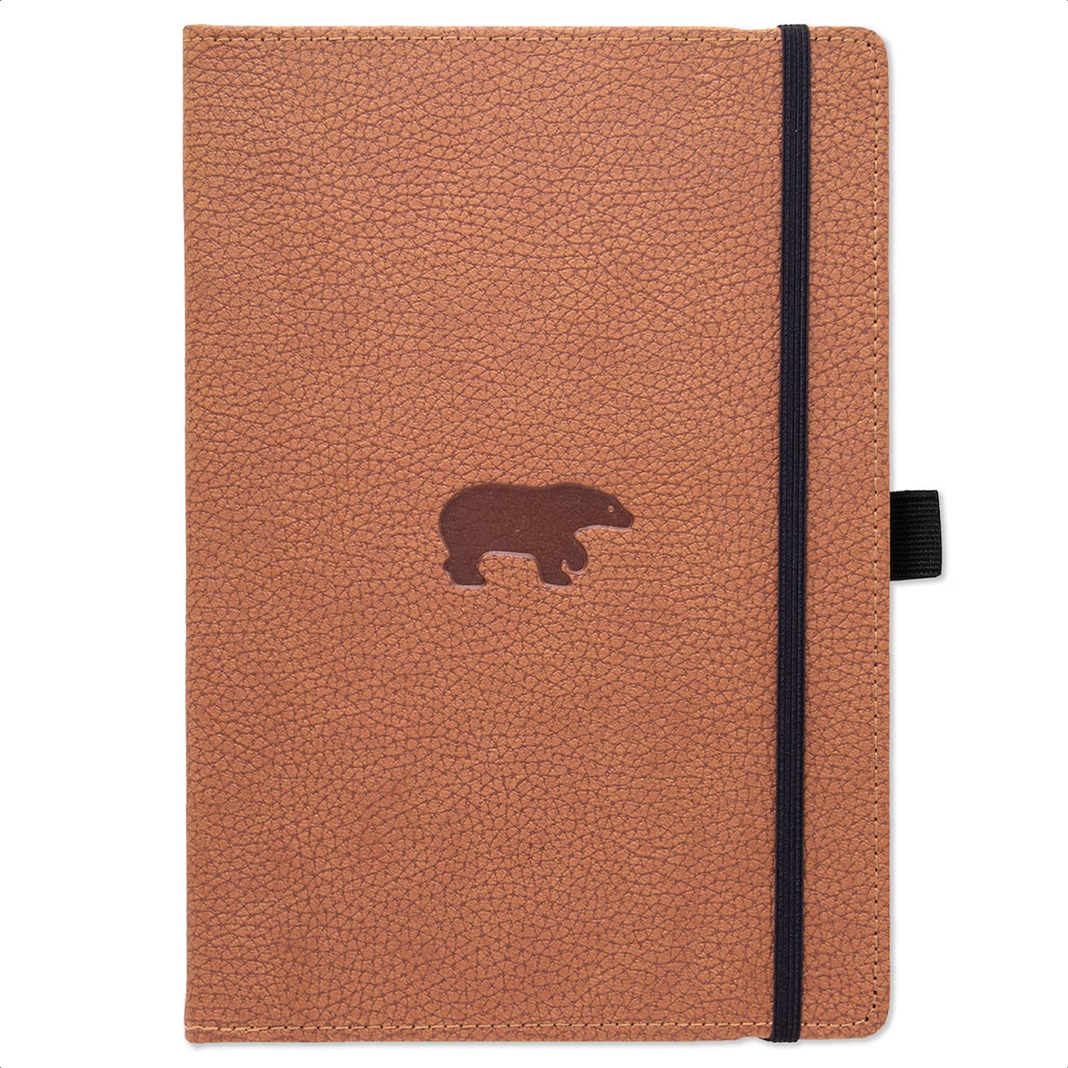 Dingbats* NotebooksDingbats* Wildlife Extra Large A4+ Hardcover Notebook - PU Leather, Micro-Perforated 100gsm Cream Pages, Inner Pocket, Elastic Closure, Pen Holder, Bookmark (Lined, Brown Bear)