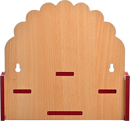 Miniatura 8 de Mesa colgante de madera para colgar en la pared, templo Pooja Mandir, estante para almacenamiento y decoración de ídolos para oficina en casa y