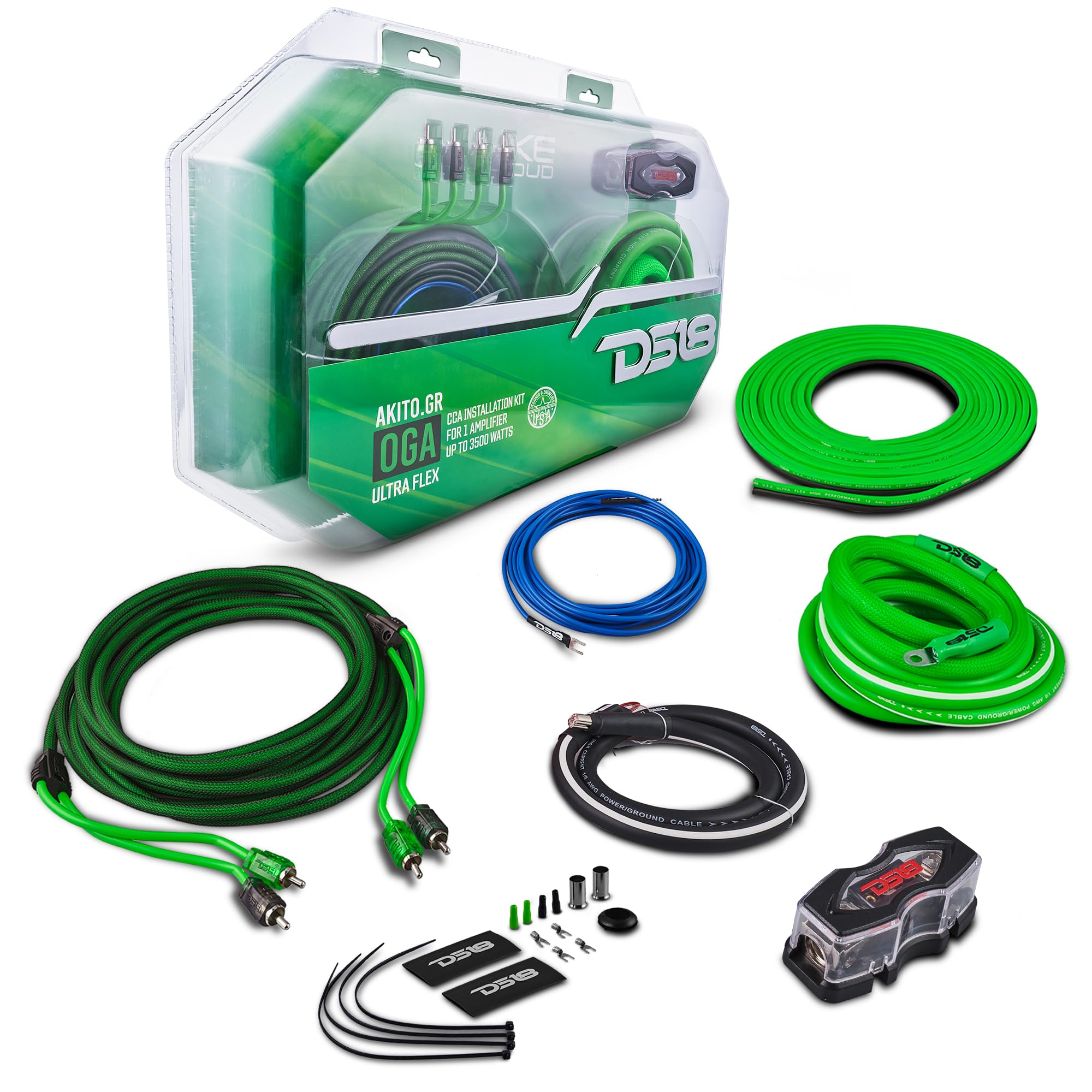 Amazon.com: DS18 AKIT0.GR 0-GA Amplifier Installation Wiring Kit