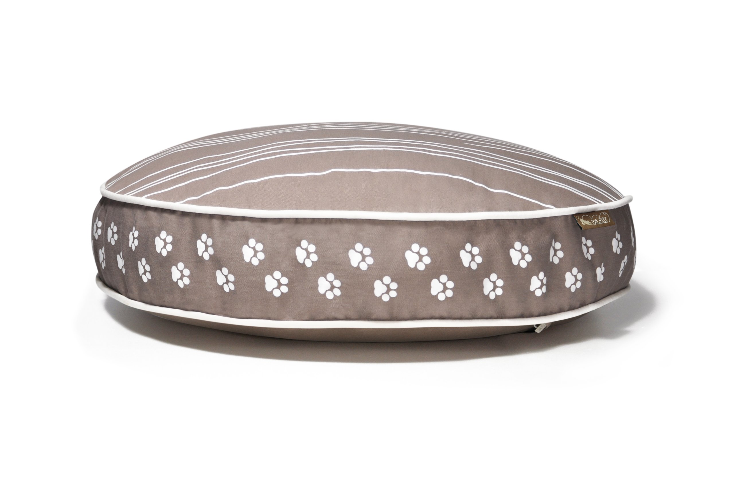 P.L.A.Y. Hundebett Rund – Größe M, Grau, Mit Recycelter Füllung, Maschinenwaschbar