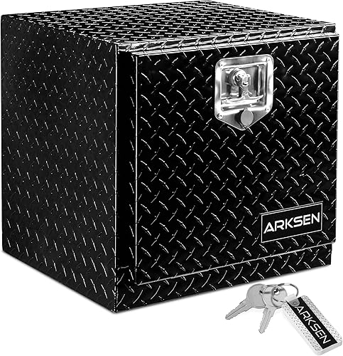 Miniatura 14 de ARKSEN - Caja de herramientas de aluminio con placa de diamante de 18 pulgadas, para camioneta, cuatrimoto, remolque, con cerradura y llave, color