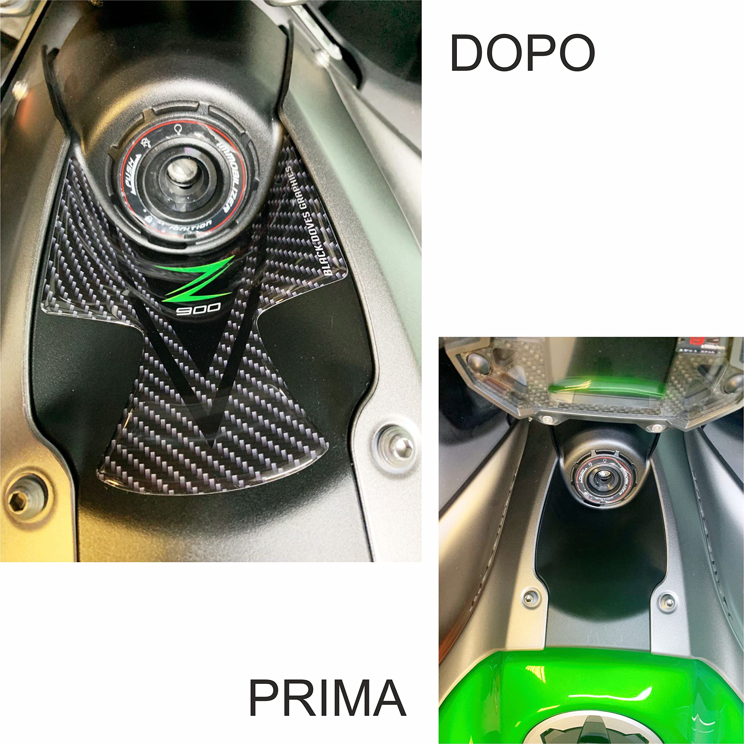 Tappo Di Protezione Serbatoio 3D Per Moto Kawasaki Z800 - Verde, Resina Adesiva - Foto 3