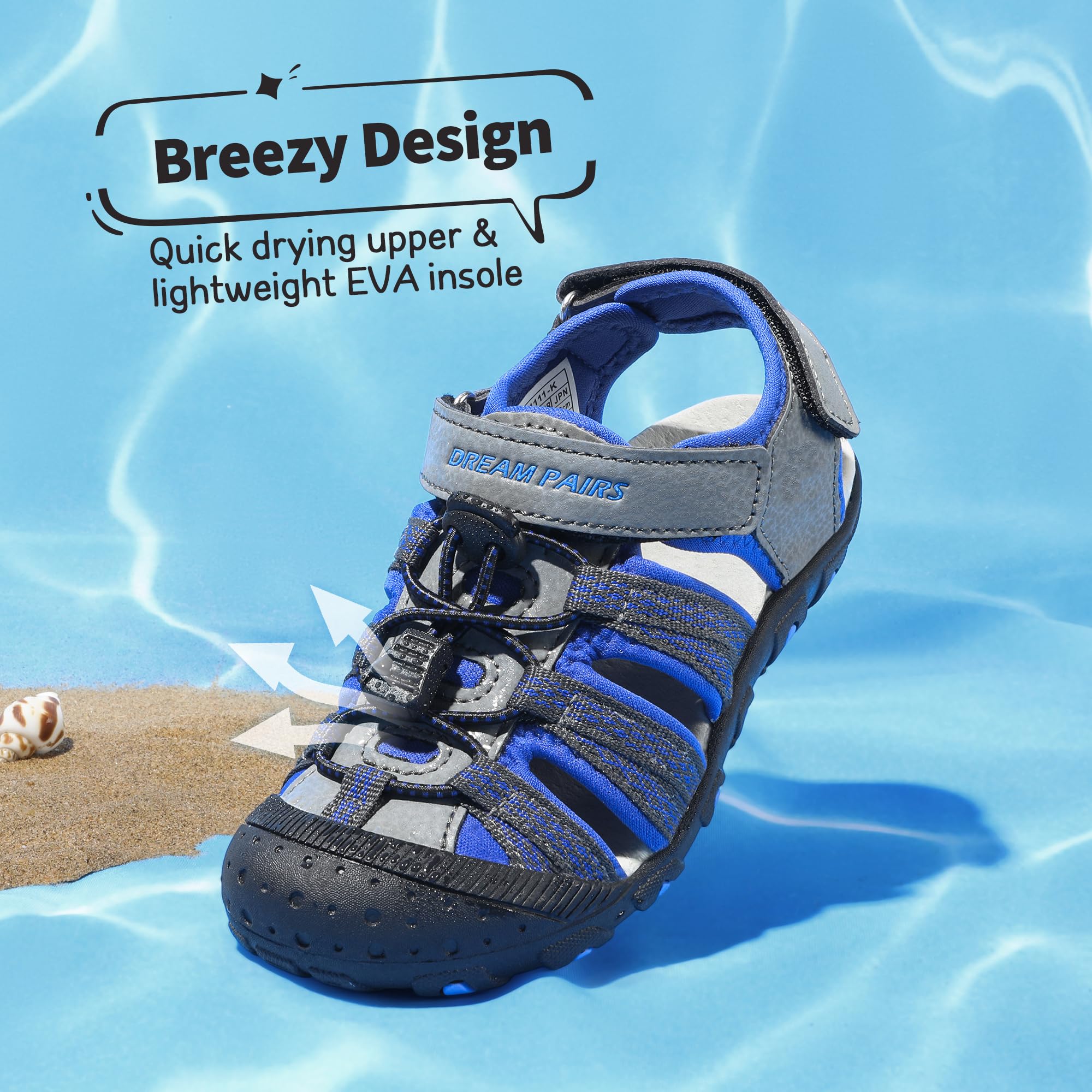 DREAM PAIRS KIDS Sandales de Sport Enfant Garçon Fille Légères et Respirantes, Sandales Outdoor Randonnée Plage Marche Chaussures Été Confortables